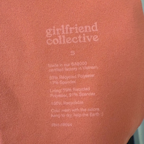 Girlfriend Collective Ribbed Dylan Tank Bra High Neck Size small in orange - Picture 9 of 9